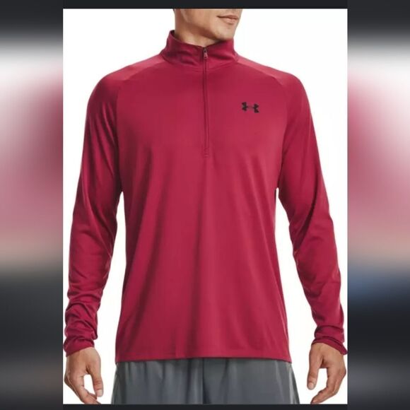 GUC Mens Striped Tech Loose Heatgear 1/2 Zip Pullover - Picture 1 of 7